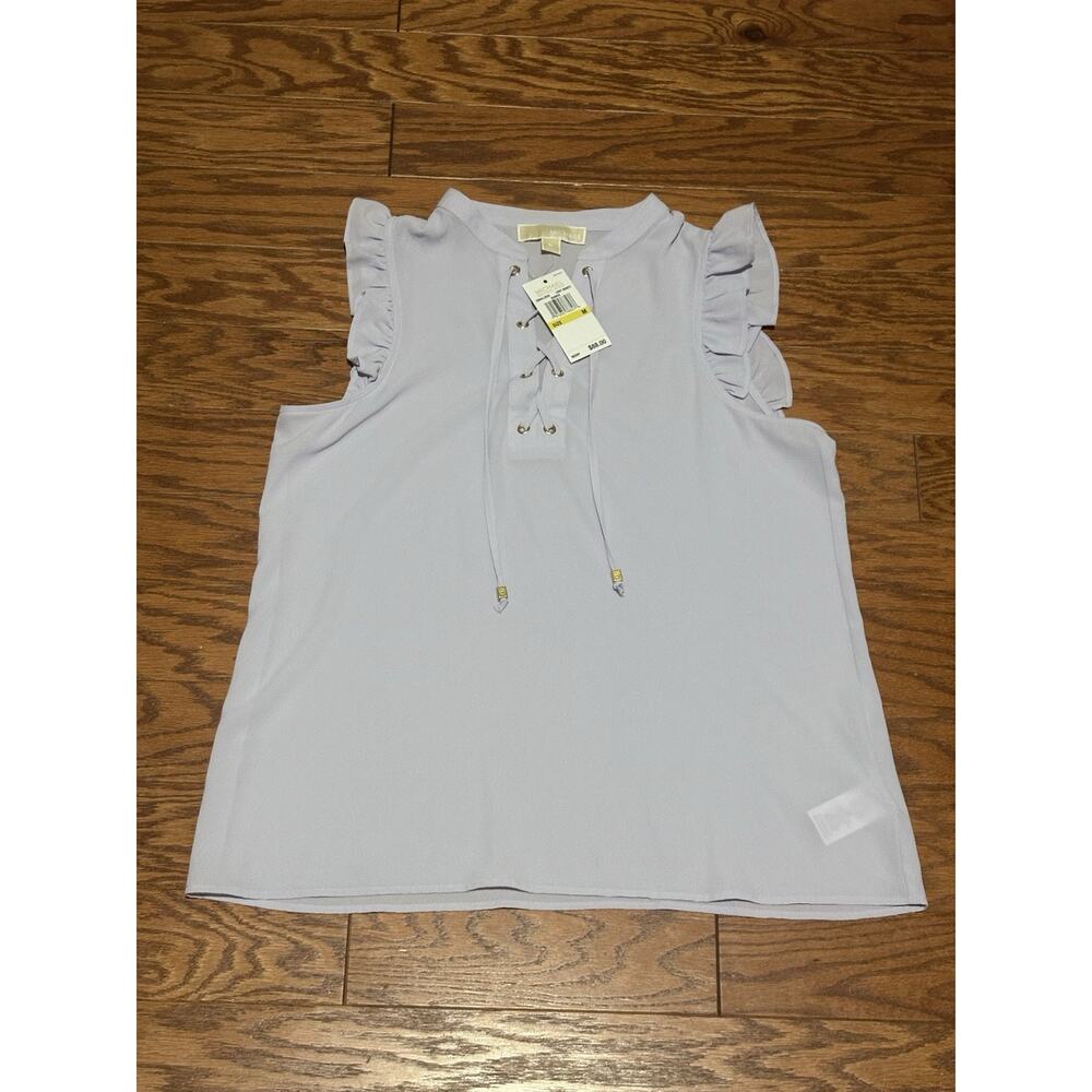 Michael Kors Women's Lilac Purple Sleeveless Blouse w/ Flutter Shoulders, Size M